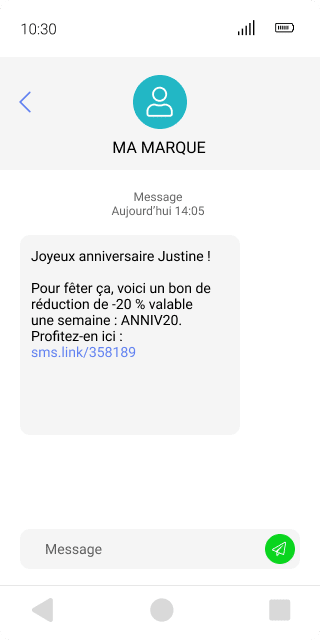 sms offre anniversaire 1